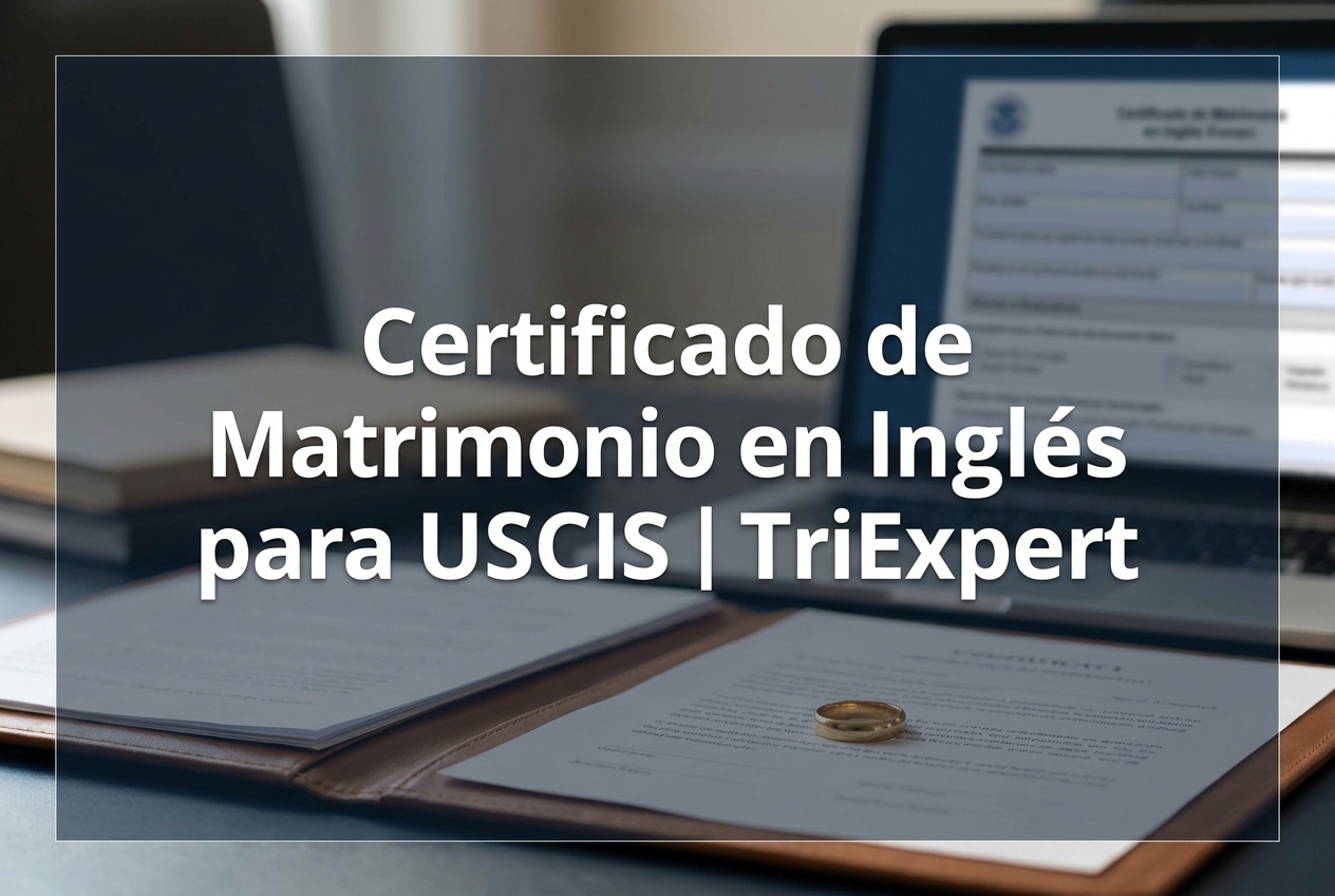 Certificado de Matrimonio en Inglés para USCIS