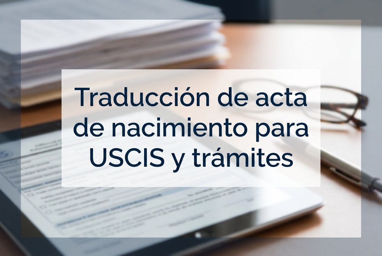 Acta de nacimiento para USCIS